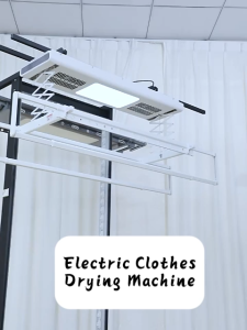 Space Aluminum Smart LED Lighting Clothes Drying Rack Clothes Hanger Remote Control Lifting Balcony