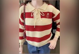 🔥[C096] Áo len thun Montoghi dệt kim QC cổ polo DÂY RÚT THÊU LOGO HOA tay dài Quảng Châu - kholenqc