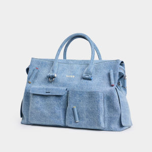 Large Capacity Denim Handbag KUNOGIGI Womens Crossbody Bag with Zipper Closure Single Shoulder Handle Casual Business Bag