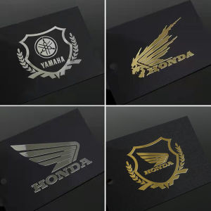 รถจักรยานยนต์ป้ายโลหะสติกเกอร์เหมาะสําหรับ Honda Yamaha YAMAHA รถจักรยานยนต์ทีมโลโก้ตกแต่งสติกเกอร์อลูมิเนียม