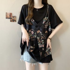 AIYITI | Retro Floral Short Sleeve T-Shirt