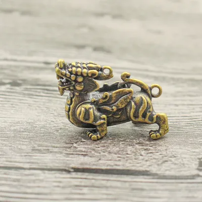 Mini Copper Dragon Turtle Lucky Animal Desktop Decoration Craftsmanship Retro Style Home Decor Small Sculpture Gift for Couples