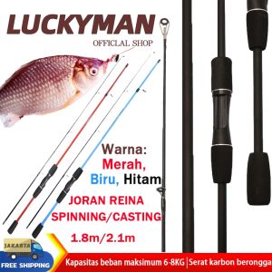 LUCKYMAN joran tegek super kuat Joran pancing carbon fiber murah ultra ringan/Spin Casting/cat hitam