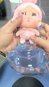 Labubu Cover Case V1 V2 Protection Case PVC Transparent Doll Storage Bag Bag Pendant Chain Stand Sit Portable