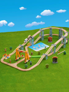 LEKU | Wooden Track Railway Set Educational Toy