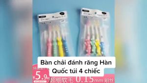 Set 4 Bàn Chải Đánh Răng Hình Thú Dễ Thương Cho Bé H158 Lông Bàn Chải Mềm Mịn