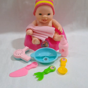 Mainan Boneka Bayi Set 1303-04 Training Potty / Mainan Mandi Bayi / Mainan Anak / Mainan bath Tub Jala
