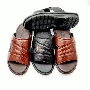 Dép quai ngang nam da bò khâu quai và đế 100% chắc chắn kiểu 04 dấu x da bò dày đi rất êm chân V.4x