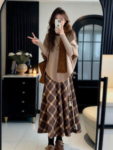 Karrar betsey | Đầm Lông Cừu Plaid Elegance Phong Cách Hàn Quốc