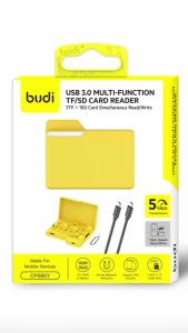BUDI SD Memory Card Storage Case with 4-Slot Simultaneous Read And Write Functionality Type-C Folder-Styled Storage