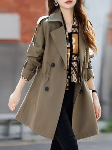 Fashionable Elegant French Design Loose Double Breasted Trench Coat