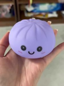 Bandai | Cute Bun Night Light Soft Luminous Silicone LED Bedside Lamp Squishy Stress Relief Fidget Toy Portable Soft Glowing Toy