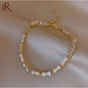 Frascati Luxury And Niche Design Imitation Jade Resin Bamboo Joint Skeleton Shaped Bracelets Accessory For Womens Wrists Jewelry