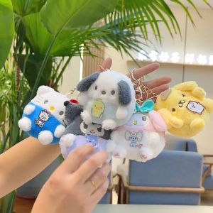 Gantungan Kunci Dompet Mini Sanrio Cute Ganci Dompet Koin Boneka Gantungan Tas Sekolah Anak