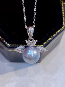 จี้เงิน 925 พร้อมอุปกรณ์ DIY รูปมัลติสโคปสีทองและเงินพร้อมลูกปัดกลมแบนขนาด 8-9 มม. อุปกรณ์ทำเครื่องประดับ DIY