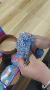 Light Up Glitter dumpling Squishy Toy with Steamer Base Cute Kawaii Squeeze Fidget for Anxiety Relief Kids & Adults