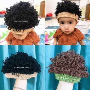 Mũ len tóc xoăn dễ thương cho bé trai bé gái