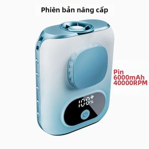 Newmsnr | Quạt Mini Đeo Eo Cổ 6000mAh Gió Mạnh Mẽ Thời Gian Sử Dụng 12 Giờ Màn Hình LED 5 Tốc Độ Sử Dụng Nguồn USB Quạt Làm Mát Cho Nhà Và Ngoài Trời