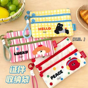 Cute Cartoon Travel Document Storage Bag Portable Passport Ticket International ID Card Holder Compact Organizer Pouch
