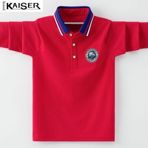 KAISER | Long Sleeve Cotton Polo Shirt Red