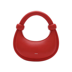 muva | Red Leather Moon Crescent Handbag