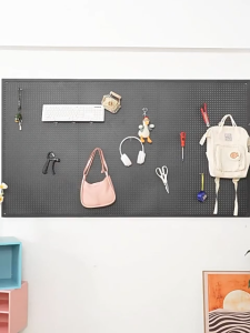 Wall-mounted metal pegboard 120x50cm for supermarket snack shelf toy hardware storage display shelf