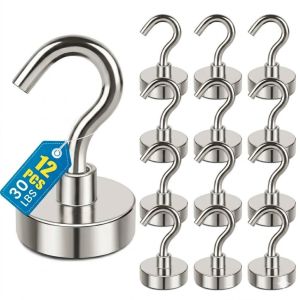 12 Gói Móc Từ Tính Chịu Lực Cao 30Lbs + Thép Carbon Cho Cabin Du Thuyền Tủ Lạnh Bếp Nướng Móc Treo Chắc Chắn