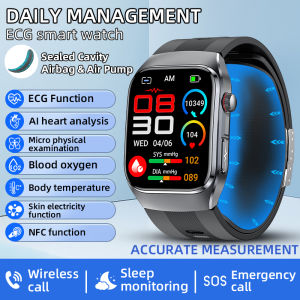 LIGE | LIGE New ECG+PPG Smart Watch Air Pump Air Bag Type Blood Pressure AI Uric Acid Body Composition Analysis Health Men Smartwatch