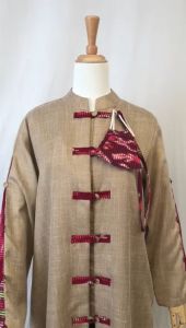 Minea outer tenun kombinasi katun linen Abirah