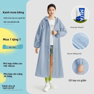 Áo Mưa EVA Dày Dặn Có Thể Tái Sử Dụng Dành Cho Người Lớn Thiết Kế Liền Thân Tiện Lợi Khi Đi Bộ Đường Dài Du Lịch Ngoài Trời
