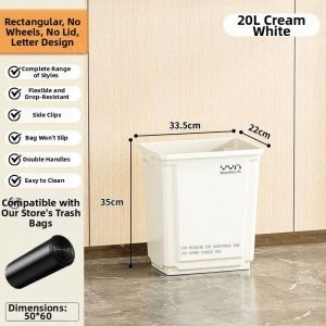Large Mobile Square Trash Can for Commercial Home Use