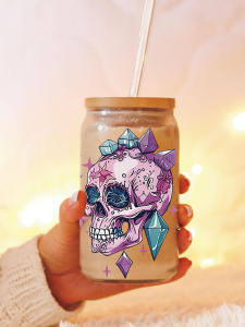 New Cartoon Print Colorful Logo Cup Stickers Waterproof Crystal Labels Decorations for Glass Water Bottles No Trace