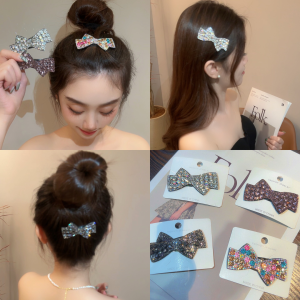 South Korea Dongdaemun Same Product Online Influencer Bow BB Clip Sweet Elegance Summer Bangs Side Hair Clip for Broken Hair Headdress