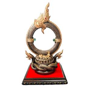 บ่วงพญานาคราช ฐานพญานาคบันดาลทรัพย์ มวลสารแร่เหล็กน้ำพี้ แถมฟรีฐานรององค์พระ