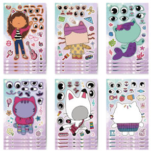 12 Miếng Dán Ghép Hình Gabby Dollhouse Cats DIY - Tự Thiết Kế Khuôn Mặt Của Bạn Đồ Chơi Trẻ Em Dành Cho Lứa Tuổi 6-12