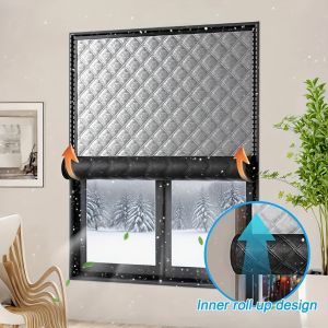 1P No-Drill Thermal Window Film Thickened Self-Adhesive Insulation Cover Easy Install Cold-Blocking Design for Warm Winter Home