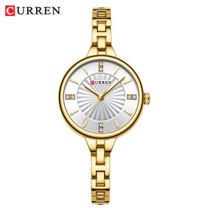 Đồng Hồ Nữ CURREN 9097 Cao Cấp Máy Quartz Thiết Kế Thanh Lịch Đơn Giản Dây Thép Không Gỉ Chống Nước Nhỏ Gọn Hiển Thị Ngày.