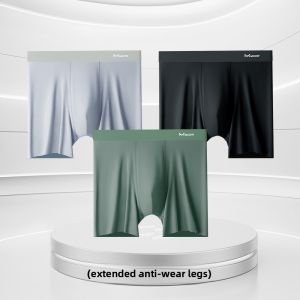 miiow | Ice Silk Mens Underwear Sports Anti-wear Fitness Running Loose Breathable Extended Boxer Shorts Nylon Fabric Comfortable Briefs