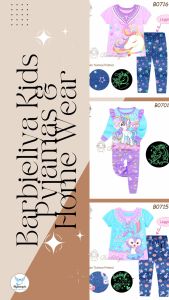 Mylilangelz Barbieliya Unicorn Glow In The Dark Sleepwear Kids Pyjamas Baju Tidur Budak Perempuan