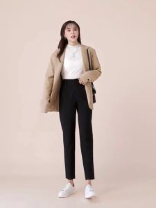 Quần tây baggy nữ lưng cao thun sau dáng công sở thanh lịch hiện đại - 231