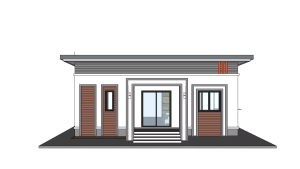 S-4891 แบบบ้านชั้นเดียวสไตล์โมเดิร์นมินิมอล (Modern Minimal House) พื้นที่ใช้สอย 70 ตารางเมตร 3 ห้องนอน 2 ห้องน้ำ