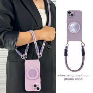 Elegant Purple Rotating Stand Compatible with Meizu 22/21/20/18/17 Phone Case pro Crossbody Lanyard Note Support Shell plus Magnetic Soft 18S Womens New Model Meizu Wristband