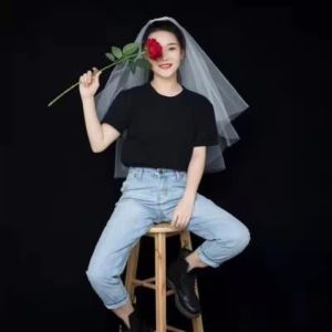 Escaping Bride Headwear Double Layer Edge Wedding Dress Registration Ceremony Bridal Veil Soft Tulle Hair Accessories