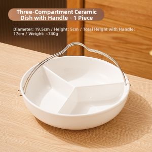BOMANSI | Portable Ceramic Rice Cooker Steamer Three Sections Baby Food Preparation