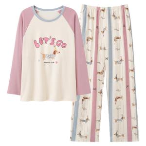 Bộ đồ ngủ nữ MiiOW bằng cotton tay dài có đệm ngực