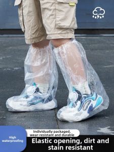 Rain Boots Cover Rain Gear Set Waterproof for Heavy Rain Long Thick For School and Riding