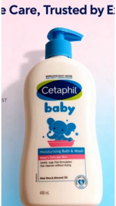 Cetaphil Baby Moisturising Bath & Wash 400ml | 1/3 Lotion-Enriched Baby Wash | Tear-Free & Hypoallergenic for Newborns