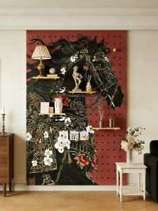 BEIQIVI | Retro Style Solid Wood Custom Wall Shelf