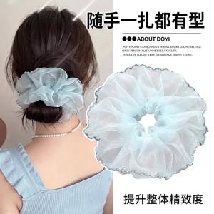 Dải Đai Tóc Voan Mỏng Màu Xanh Dương Mùa Hè