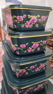 ☀️Life Core☀️ 7 in 1 Set Floral Flower Print Food Container with Lids Containers Kitchenware Utensils